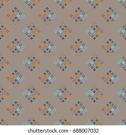 New color seamless pattern with many flower.