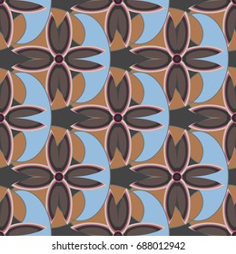New color seamless pattern with many flower.