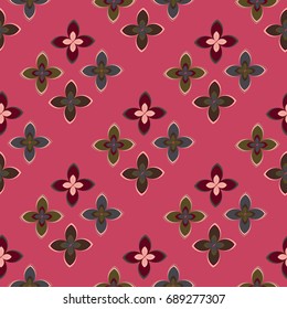 New color seamless pattern with many flowers