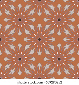 New color seamless pattern with many flowers