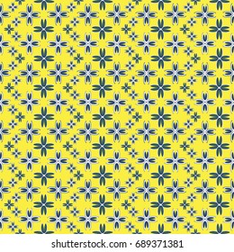 New color seamless pattern with many flower.