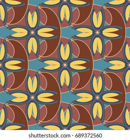 New color seamless pattern with many flower.