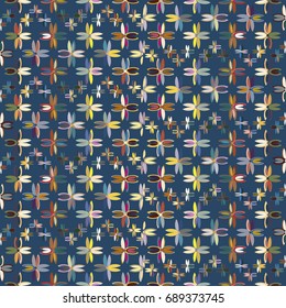 New color seamless pattern with many flower.