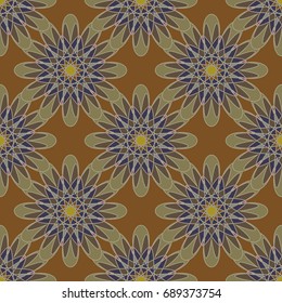 New color seamless pattern with many flower.