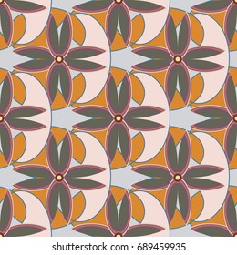 New color seamless pattern with many flower.