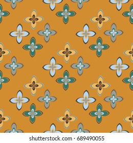 New color seamless pattern with many flower.