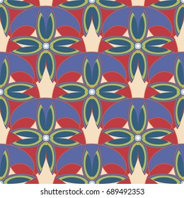 New color seamless pattern with many flower.