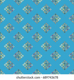 New color seamless pattern with many flower.