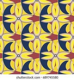 New color seamless pattern with many flower.