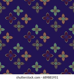 New color seamless pattern with many flower.