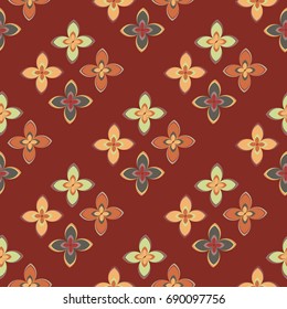New color seamless pattern with many flower.