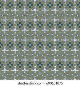New color seamless pattern with many flower.