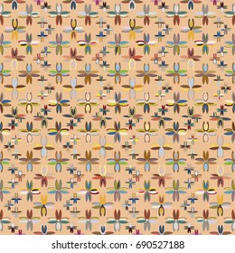 New color seamless pattern with many flower.