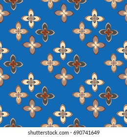 New color seamless pattern with many flower.