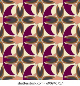 New color seamless pattern with many flower.
