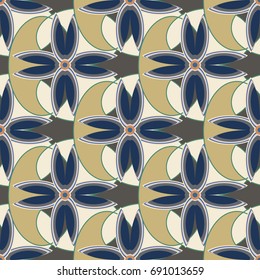 New color seamless pattern with many flower.