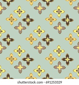 New color seamless pattern with many flower.