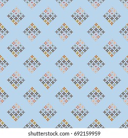 New color seamless pattern with many flower.