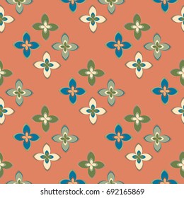 New color seamless pattern with many flower.