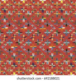 New color seamless pattern with many flower.