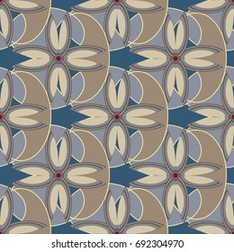 New color seamless pattern with many flower.