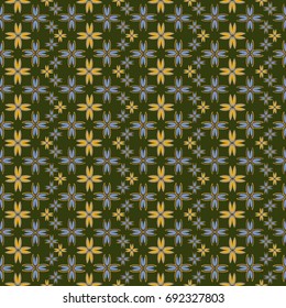 New color seamless pattern with many flower.