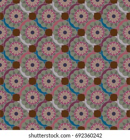 New color seamless pattern with many flower.