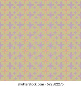 New color seamless pattern with many flower.