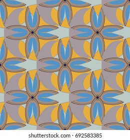 New color seamless pattern with many flower.