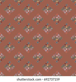 New color seamless pattern with many flower.