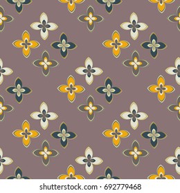 New color seamless pattern with many flower.
