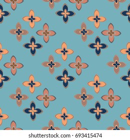 New color seamless pattern with many flower.