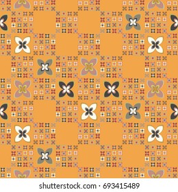 New color seamless pattern with many flower.