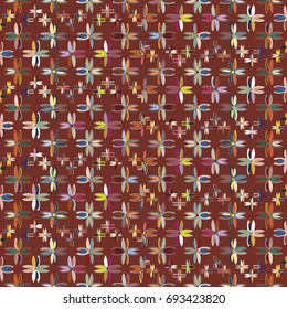 New color seamless pattern with many flower.
