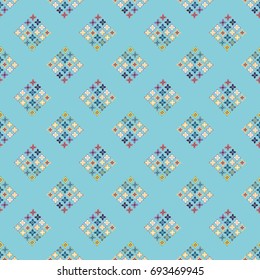 New color seamless pattern with many flower.