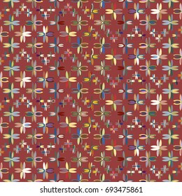 New color seamless pattern with many flower.