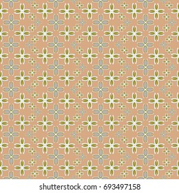New color seamless pattern with many flower.
