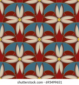 New color seamless pattern with many flower.
