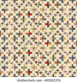 New color seamless pattern with many flower.