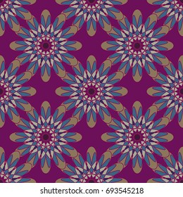 New color seamless pattern with many flower.