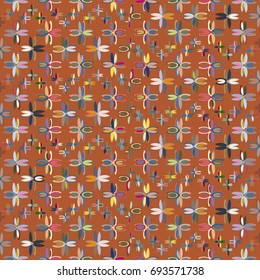 New color seamless pattern with many flower.