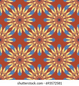 New color seamless pattern with many flower.