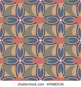 New color seamless pattern with many flower.