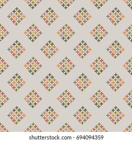 New color seamless pattern with many flower.