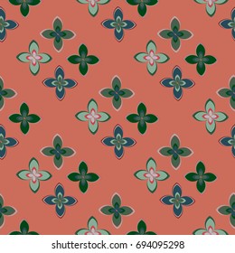 New color seamless pattern with many flower.