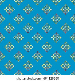 New color seamless pattern with many flower.