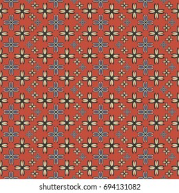 New color seamless pattern with many flower.