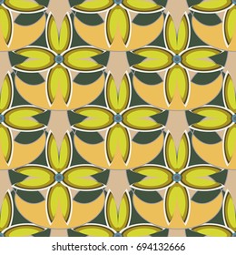 New color seamless pattern with many flower.