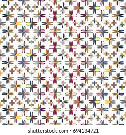 New color seamless pattern with many flower.