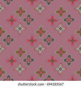 New color seamless pattern with many flower.